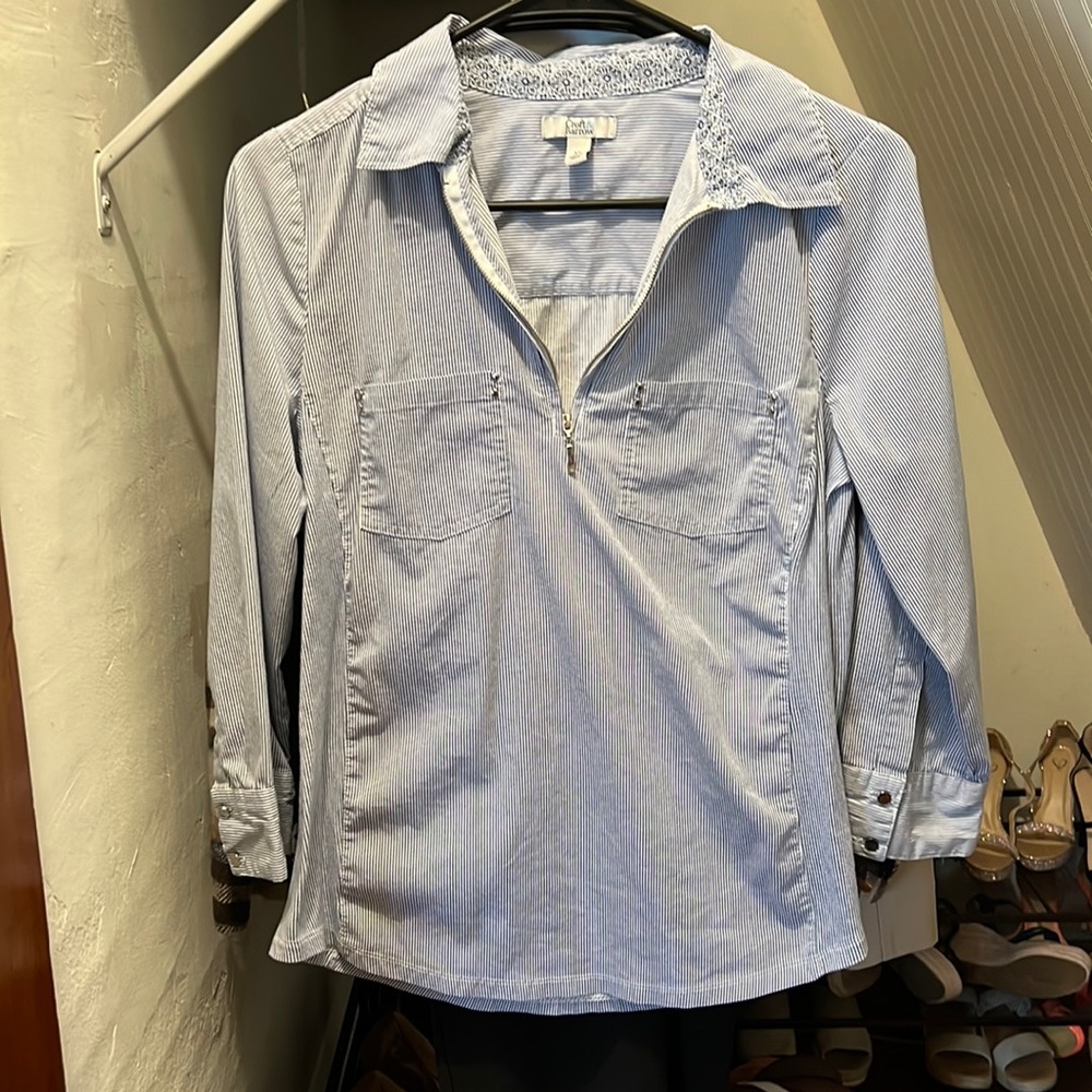Quarter zip dress shirt